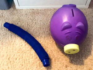pop tube and piggy bank